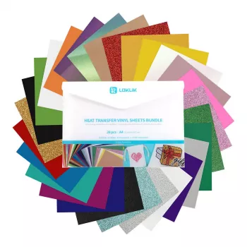 LOKLIK Plotterfolien-Materialpaket (A4) - 10 Blatt gemischte Klebefolie & Transferfolie