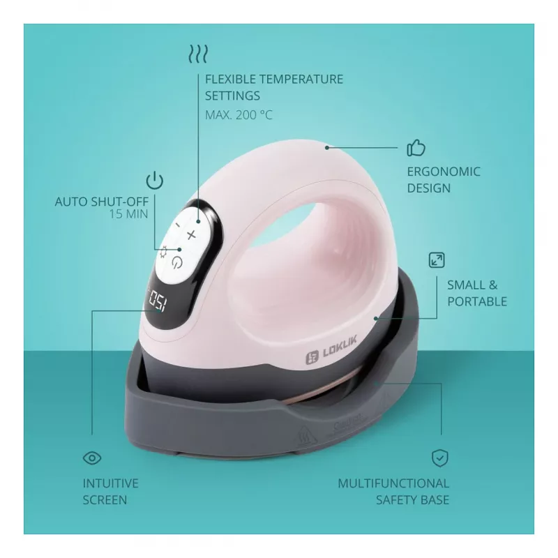 LOKLIK ImPress Mini 3 Heat Press - Pastel Pink