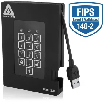 Apricorn Aegis Padlock Fortress A25-3PL256-2000F - Verschlüsselte Festplatte - 2 TB - Extern (tragbar)