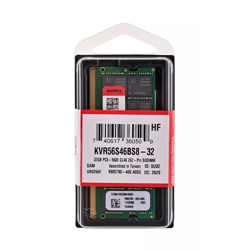Kingston Technology KVR56S46BS8-32 32 GB DDR5 5600 MT/s SO-DIMM Arbeitsspeichermodul