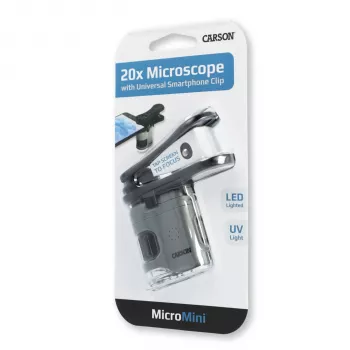Carson MicroMini 20x Handheld Portable Microscope with LED Illumination - Black