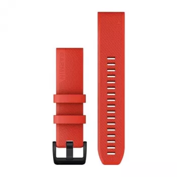 Garmin QuickFit 22mm Silikon-Armband Laserrot mit schwarzer Edelstahlschließe 010-12901-02