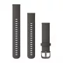 Garmin QuickFit 18 mm Silikon-Armband Graphit mit Schiefergrau-Nähten 010-12932-0E