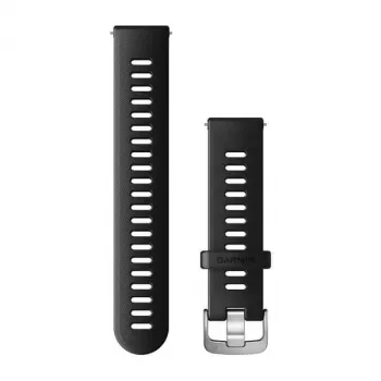 Garmin Silikon-Armband 20 mm Schwarz für Venu, Forerunner 645, Forerunner 245, Forerunner 55 - Echtes Zubehör 010-11251-9P