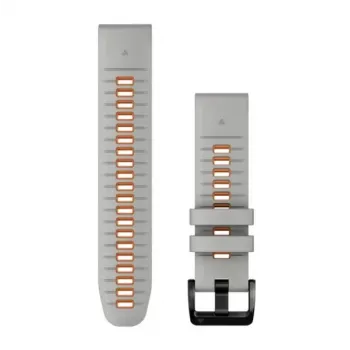 HAMA Garmin Silicone QuickFit 22mm Watch Strap Misty Grey/Orange 010-13280-02