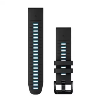 HAMA Garmin QuickFit 22mm Silikon Armband Schwarz/Blau 010-13280-05