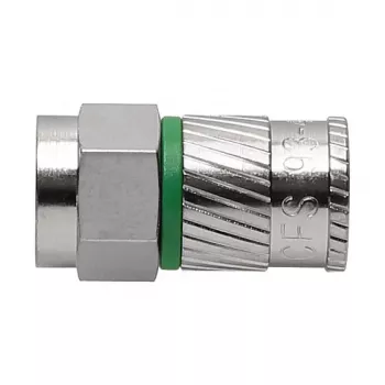 AXING CFS09348 F-Type Compression Connector Male Stainless Steel 50 Pack