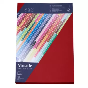 Artoz Papier Mosaic Umschläge DIN C5 ohne Fenster Feuerrot gummiert 20 Stück (9439420-587)