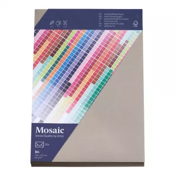 Artoz Papier Mosaic Briefumschläge DIN B6 ohne Fenster, zement, gummiert (nassklebend), 20 Stück