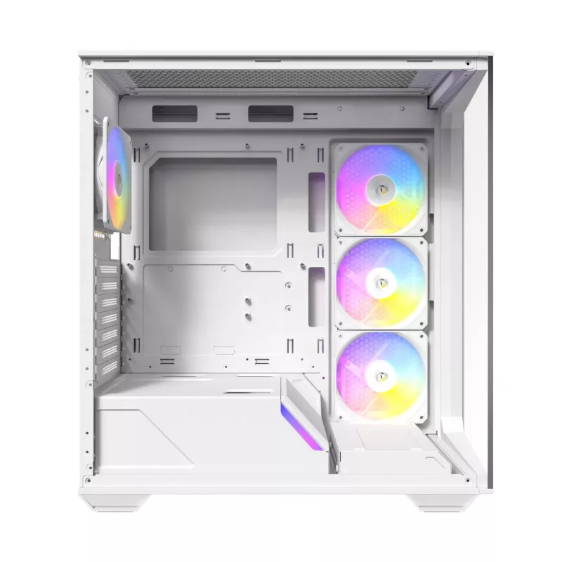 Antec Constellation Series C3 ARGB Mid Tower ATX Gehäuse mit gehärtetem Glasseitenfenster, Weiß