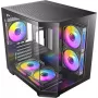 Antec CX M2 ARGB B Micro-ATX Tower-Gehäuse, Schwarz, gehärtetes Glas, 5x120mm ARGB-Lüfter