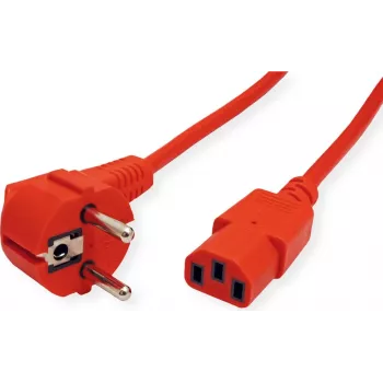 ROLINE Power Cable IEC320 C13 Red 1.8m Schuko CEE 7/7