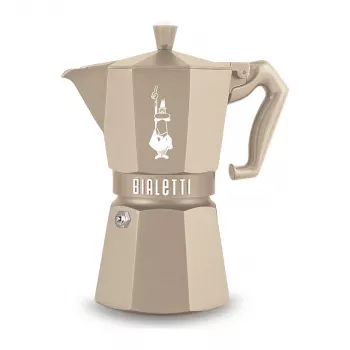 Bialetti MOKA EXCLUSIVE 6TZ Induction Moka-Kanne, Sand, 6 Tassen