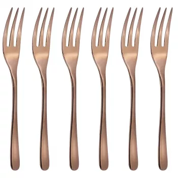 Sambonet Taste Kuchengabel-Set 6-teilig Kupfer