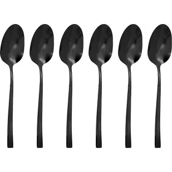 Sambonet Rock PVD 6 Espressolöffel Moka Nero Lucido