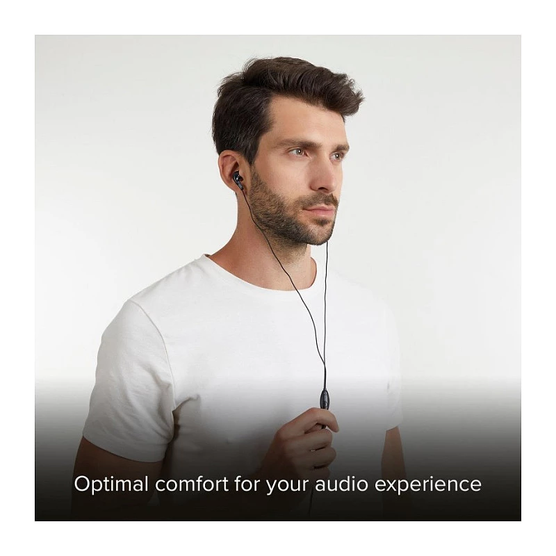 SBS TEINEARKL In-Ear Headset mit Mikrofon - Schwarz - Kabelgebunden - 1,2 m Kabel - 3,5 mm Klinke - Telefonate & Musik