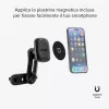 SBS Magnetic Double Clip Car Phone Holder - Universal Smartphone Mount with Strong Neodymium Magnets, 360° Rotation, Black