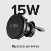 SBS TESUPFANWIR15W 15W Qi Kabelloses Auto-Ladegerät mit Kühlventilator - Schwarz