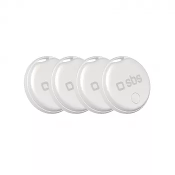 SBS Track My Circle Tracker Kompatibel mit Apple Find My - 4er-Pack - Weiß