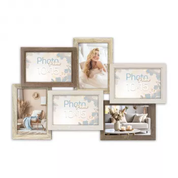 ZEP Trani 6Q SH566 MDF Multi-Photo Gallery Frame für 6 Fotos 10x15cm Schwarz