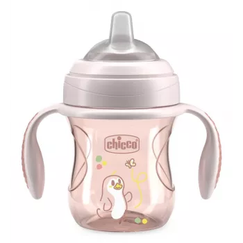 CHICCO Transition Cup Trainingsbecher mit weichem Ausgießer 4m+ Beige 200ml
