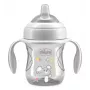 CHICCO Transition Cup Trainingsbecher mit weichem Ausgießer 4m+ Grau 200ml