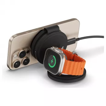 Satechi OntheGo 3-in-1 Wireless Charger mit Qi2, Schwarz, 15W, ST-QTG31K