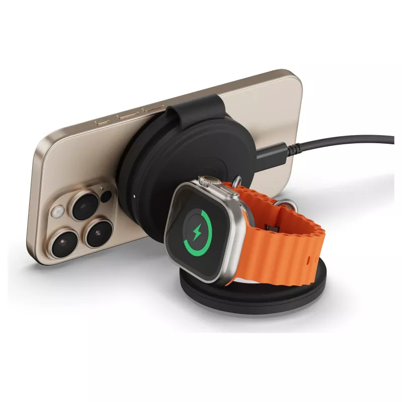 Satechi OntheGo 3-in-1 Wireless Charger mit Qi2, Schwarz, 15W, ST-QTG31K