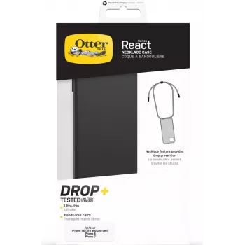 OtterBox React Series Back Cover mit Trageband für Apple iPhone 7/8/SE (2./3. Gen.) - Schwarz