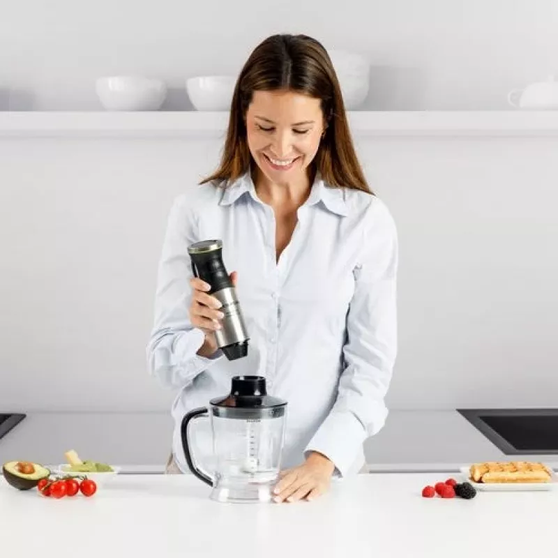 Taurus Bapi 1500 Luxe XL Plus Stabmixer, 1500W, 20 Stufen, Edelstahl, 800ml Becher, 1L Zerkleinerer, Schneebesen