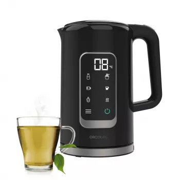 Cecotec ThermoSense 500 Touch Elektrischer Wasserkocher, 1,7 L, 2200 W, Schwarz