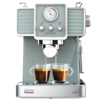 Cecotec Power Espresso 20 Tradizionale Espressomaschine, 20 bar, 850 W, 1,5 l, Schwarz/Silber