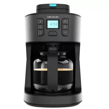 Cecotec Coffee 66 Grind & Drop Filterkaffeemaschine mit konischem Mahlwerk, 1,2 l, 900 W, Schwarz