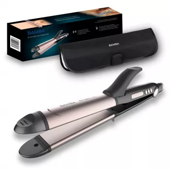 Cecotec Bamba RitualCare 1000 Ceramic 2in1 Haarglätter und Lockenstab, Schwarz/Roségold