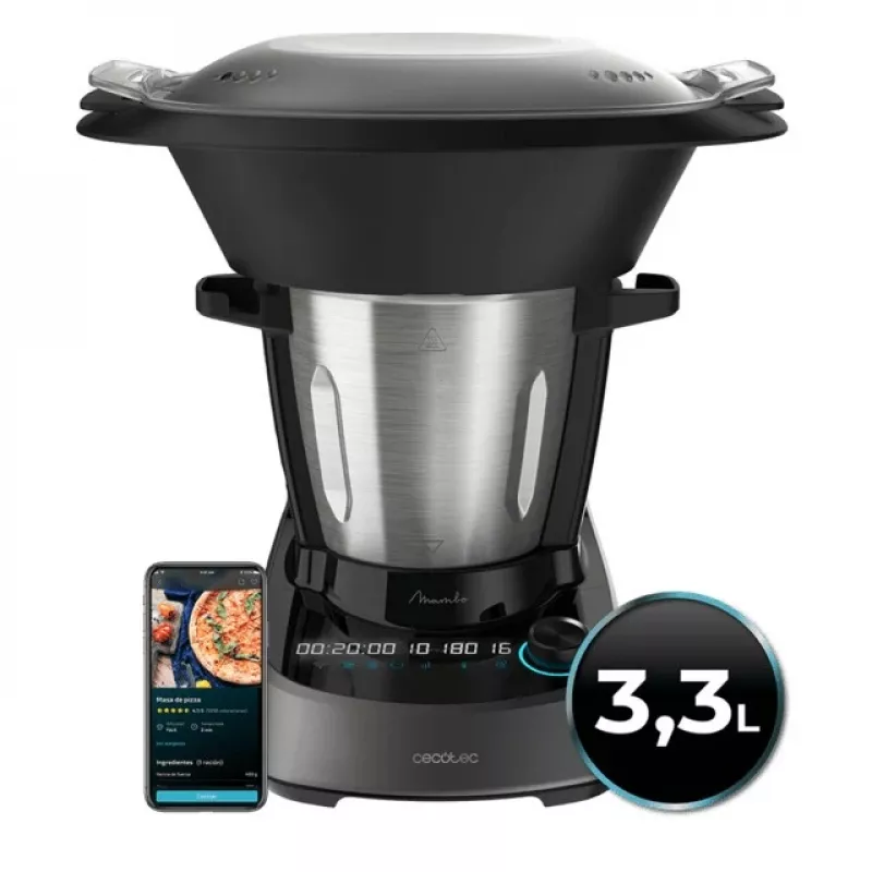 Cecotec Mambo 11090 Multifunktions-Küchenmaschine, 1700 W, 3,3 L, Edelstahl, Wi-Fi