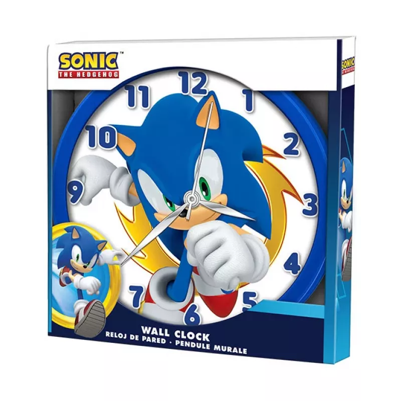 KIDS Sonic The Hedgehog Wanduhr 25 cm Runde Kunststoff Analog Quarz Mehrfarbig