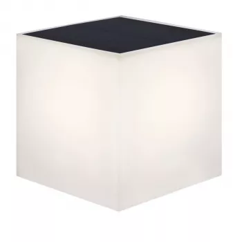 NewGarden WALLY 18x18x18 Solar-Wandpflanzgefäß mit integrierter LED-Leuchte, Warmweiß 3000K, 1 Lumen, Mattweiß