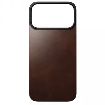 Nomad Modern Leather Back Case für Apple iPhone 17 Pro Max, MagSafe-kompatibel, Vollnarben-Horween-Leder, Rustic Brown