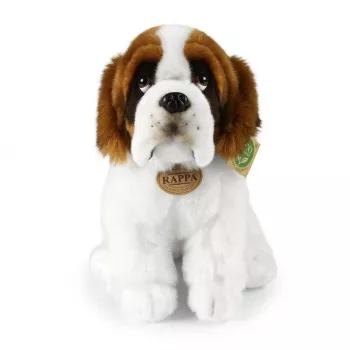 Rappa Eco-Friendly St. Bernard Dog Plush Toy, Sitting, 30 cm, Brown/White/Black