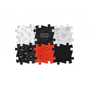 Muffik Orthopädische Sensorik-Matte Set 6-in-1 Baby Schwarz & Weiß 6 Puzzle-Matten Sensorik-Spiel Muffik MFK-023-3