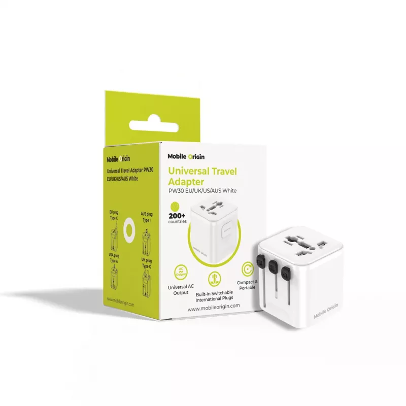 Mobile Origin Travel Adapter PW30 EU/UK/US/AUS, Weiß