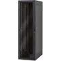TRITON 19-Zoll Standschrank 18U 600x600mm Schwarz mit gehärteter Glastür, Tragfähigkeit 800 kg