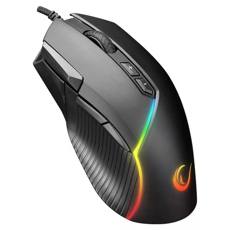 Rampage Comfort Gaming Mouse, programmierbar, 12800 DPI RGB, Schwarz