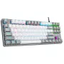 Rampage Snug RGB KRGD Red Mechanische Gaming-Tastatur, Weiß-Grau, 60%-Layout, Kabelgebunden USB-C