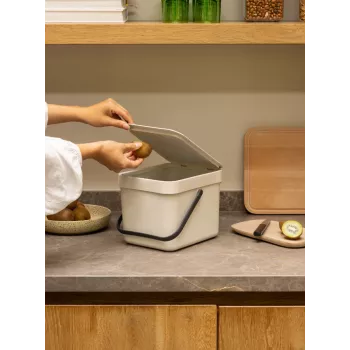 Brabantia Sort & Go Abfalleimer Soft Beige 6 L