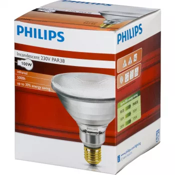 Philips Infrarotlampe PAR38 IR 100W E27 230V Klar