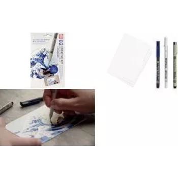 Sakura The Great Wave Art Pen Set Schwarz 1 Set
