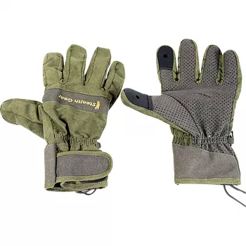 STEALTH GEAR Handschuhe Größe M - Schwarz, Vollfinger mit umklappbaren Kuppen, Touchscreen-kompatibel, winddicht & wasserabweisend