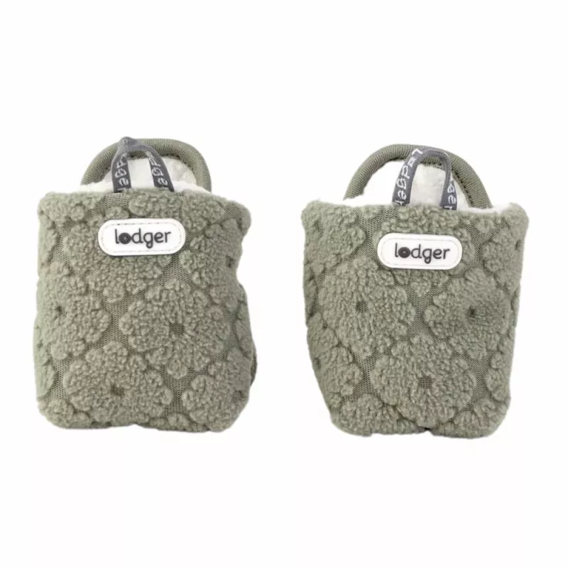 Lodger Polar Fleece Baby Slipper Booties mit rutschfester Sohle, Salbeigrün (Elm), 6-12 Monate
