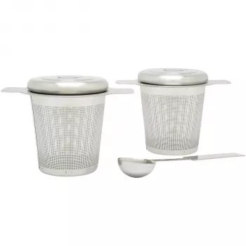 Bredemeijer 2x Edelstahl-Teefilter mit Teelöffel 191003